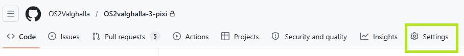 Vælg Settings og derefter Pages