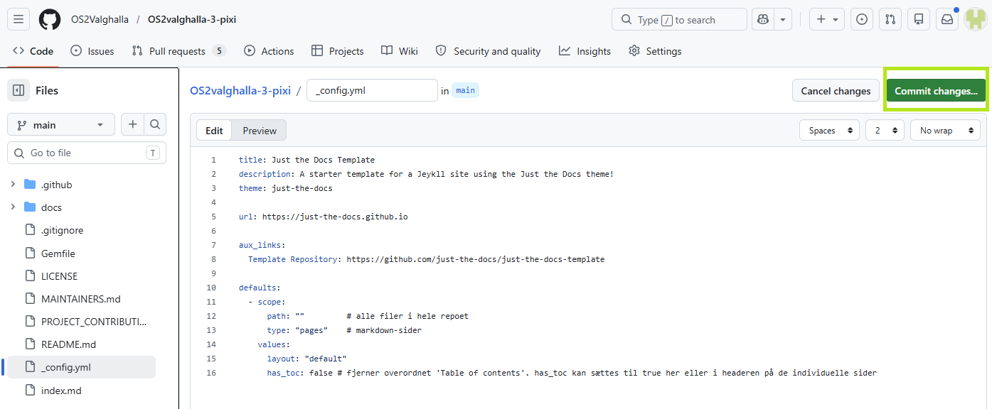 Commit changes